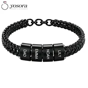 Personalized Cuban chain bracelet for men | Can be engraved with 1–11 names / Customizable jewelry | An ideal gift for fathers and husbands