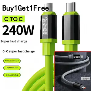 240W Fast Charging Cable, Mobile Data Cable, Smart Quick Charge, High-Power Fast Charging, Compatible with Apple Type-C Charging Smartphone Cellphone