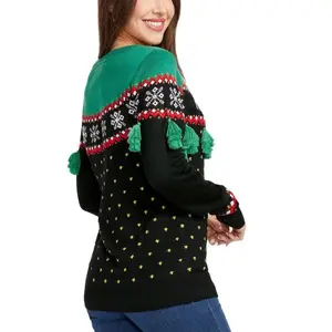 Tipsy Elves Women’s Christmas Tree Tassel Sweater - Funny Ugly Christmas Sweater for Holiday Parties: Medium