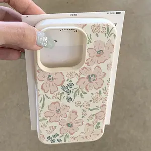 Elegant Floral Pattern Full Coverage Phone Case for iPhone 17 16 15 14 13 12 11 Pro Max Air X XS XR 8 7 Plus, Non-Button Cell Battery