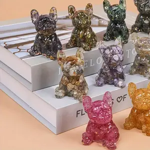 Cute Dog Design Resin Ornament, 1 Count Natural Crystal Resin Dog Statue, Desktop Decoration for Home Office, Unique Gift for Pet Lovers, Resin Animal Sculptures