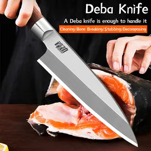 FINDKING 6.5 inch Deba Knife, Sushi Knife, Fish Fillet Slicing Salmon Knife, Japanese Style Knife, Stainless Steel, Razor-Sharp Blade, Sour Twig Wood Handle, Professional Kitchen Knives