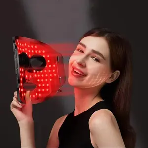 Red Light Therapy Face Mask — 7-Mode LED Light Therapy Device with 96 LEDs, 630nm Red & 850nm Infrared, Home-Use Portable Design with Timer Remote, Anti-Aging & Skin-Improvement Care