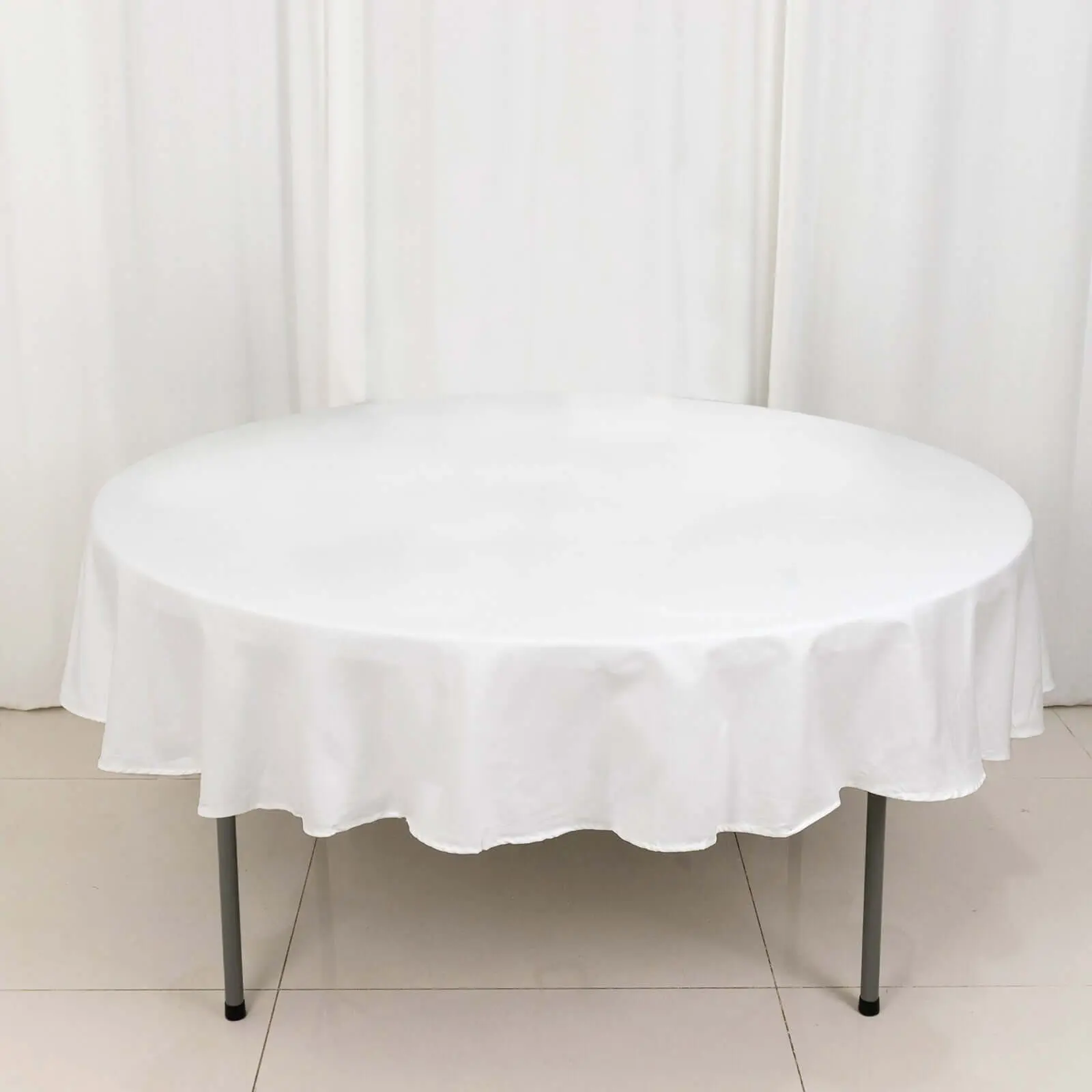 100% Cotton Washable 90" White Round Tablecloth - Soft, Breathable Outdoor Table Cover for Stylish Tablescapes