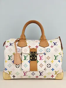 Pre-owned Monogram Multicolore coated canvas Clutches & Wristlets Louis Vuitton Monogram Multicolor Speedy 30 White【SP4067】
