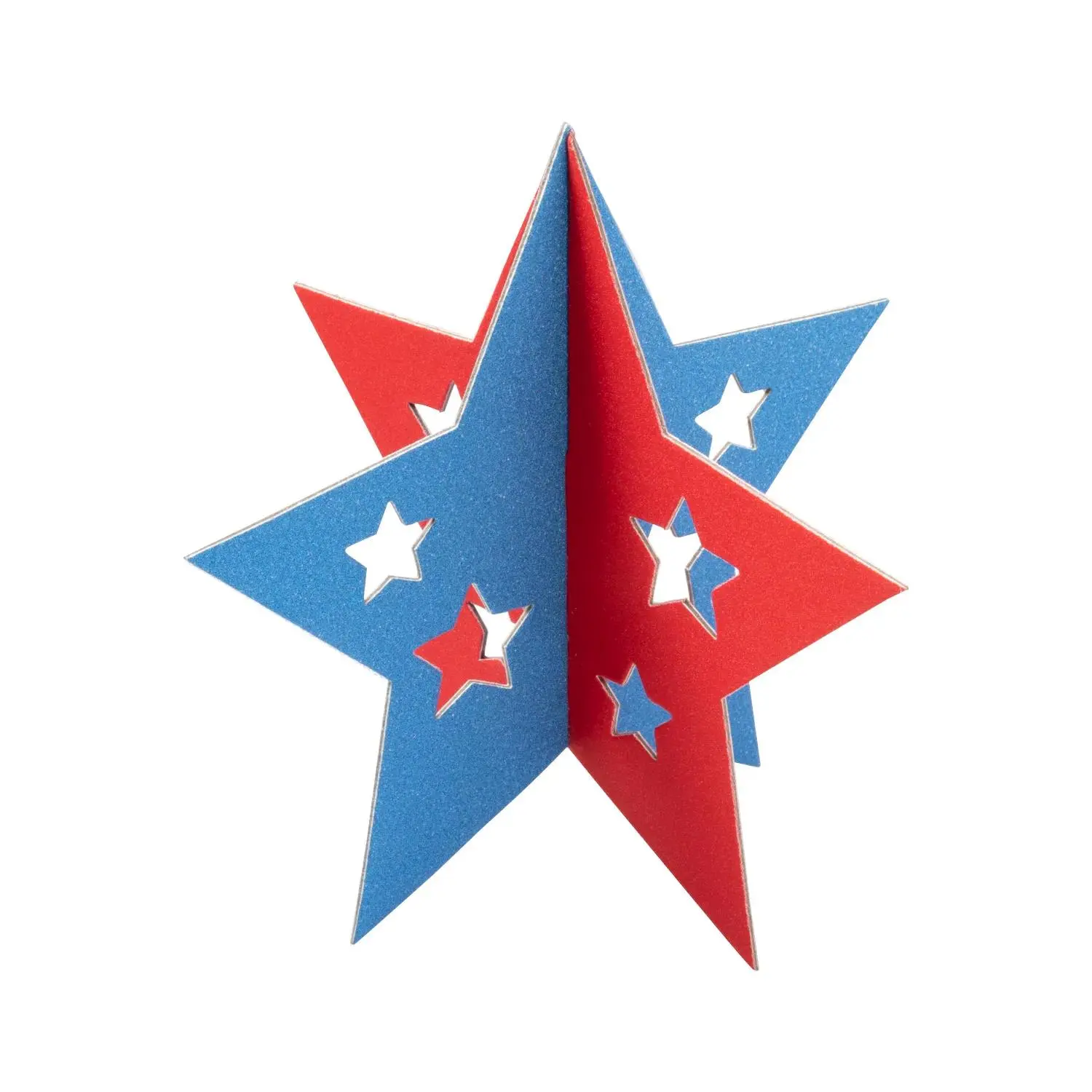 Patriotic Multicolor Glitter Chipboard Star Centerpieces - 6 Pc, Festive Decor Ornaments for Independence Day