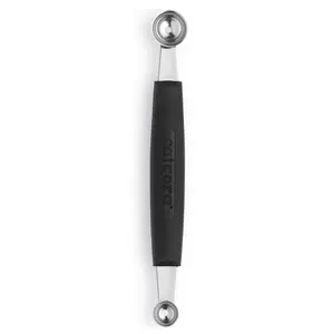 CatCora Melon Baller, Professional 18/8 Stainless Steel Dual Blades 10/15-Millimeter For Melon Balls and Garnishes, Ergonomic Soft-Grip Handle