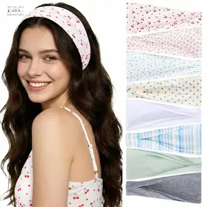 EC 8 Pack Non Slip Cherry Floral Headbands, Fashion Stylish Summer Outdoor Hair Accessories Suitable For Women And Girls Daily Wearing
