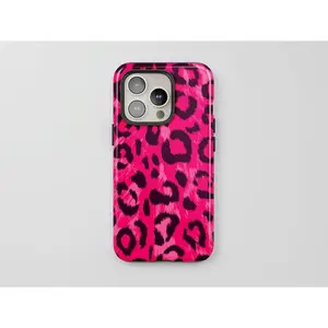 Hot Pink Leopard Print Smartphone Case - Trendy Y2K Aesthetic Gift for Her, Cellphone Shell Accessory Suitable for iPhone 11, 12, 13, 14, 15, 16, 17 Pro Max, Air, Plus, Handheld Device Protection