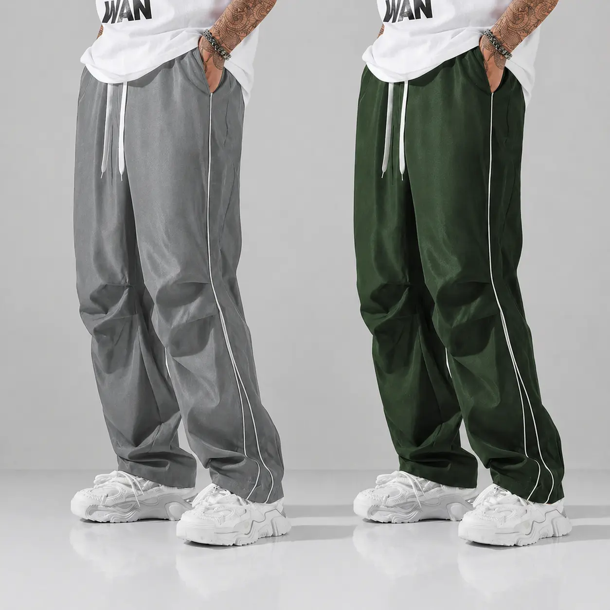 Gray + Army Green