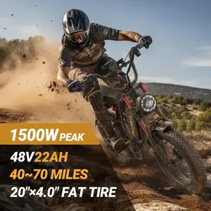 [BLUALL] All-Terrain 1500W Peak Motor Electric Bike – Top Speed 34 mph, Range 40-60 miles, 48V/52V Removable Battery, Dual Suspension and Extra-Wide Tires, Perfect for Off-Road and City Adventures, Comes with Turn Signals and Brake Lights for Safety,