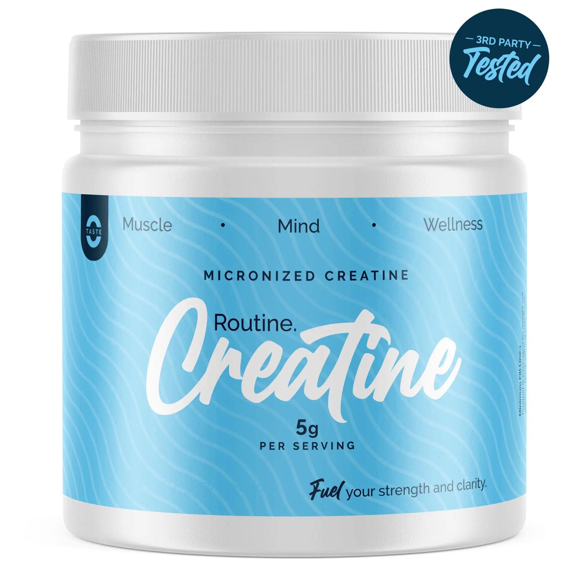 Routine Creatine Monohydrate Powder – 5g Micronized Creatine for Daily Energy, Focus & Strength | Tasteless Creatine for Brain & Body | Vegan, No Sugar, No Fillers | Easy Mix Creatine Supplement Jar – 90 Servings (90 Day Supply)