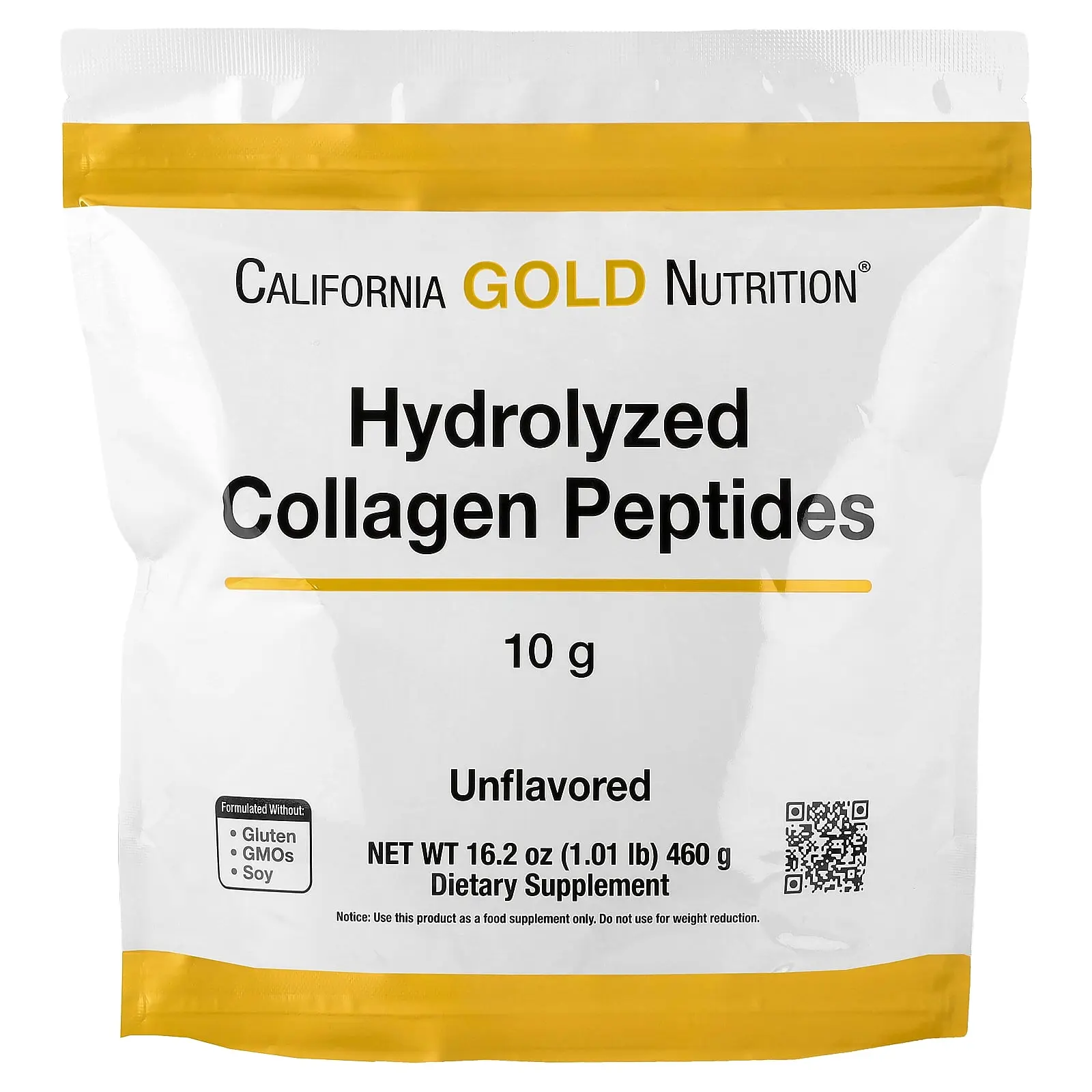 California Gold Nutrition Hydrolyzed Collagen Peptides, Type I & III, Unflavored, 1.01 lb (460 g)