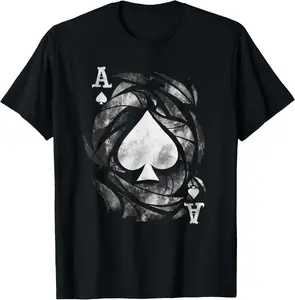 100%cotton Card Ace Spades Play Playing T-Shirt