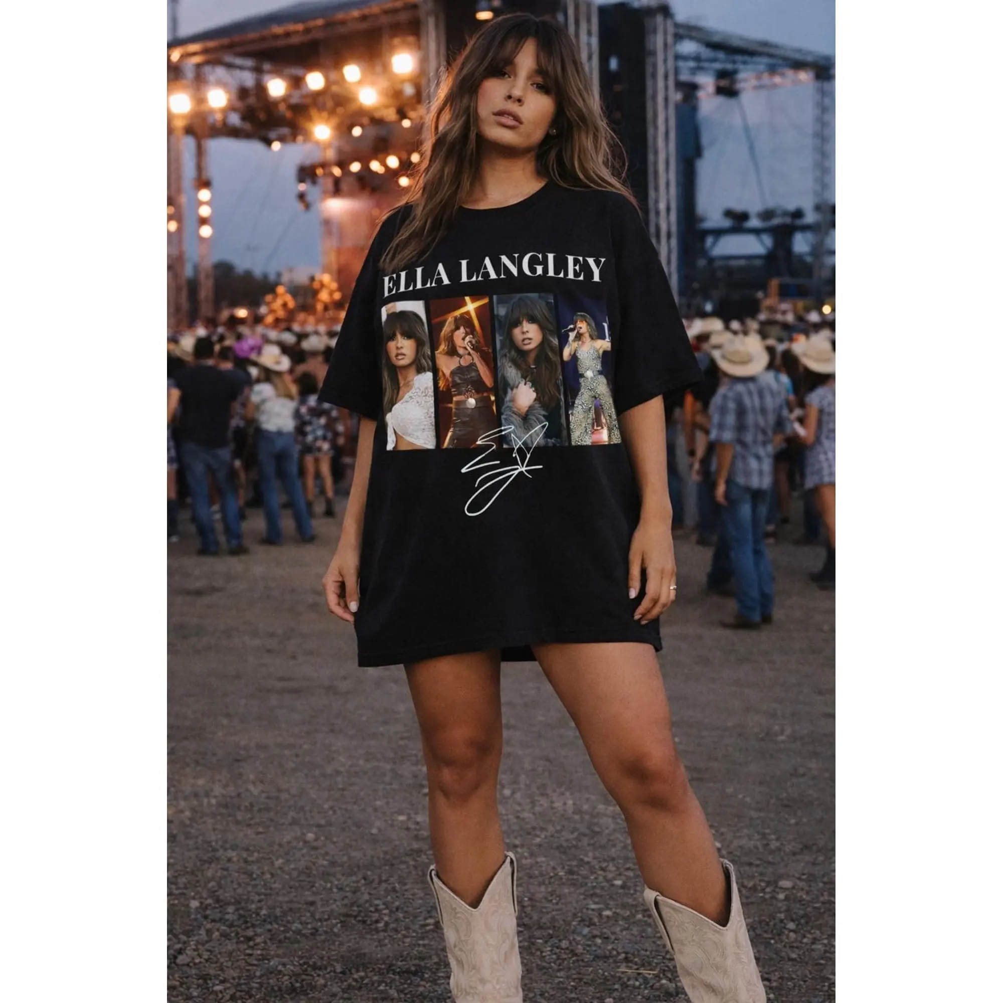 Vintage Country Concert Graphic Ellaa T-Shirt, Retro Western Music Langley Inspired Design Comfort Colors Unisex Cotton T-Shirt, Size S-3XL