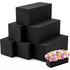 Max Shape Black Floral Foam Blocks for Artificial & Dried Flowers, Reusable Floral Foam Blocks, Water Resistant Flower Foam Blocks, Dry Floral Foams for Artificial Flowers (6, 9x2.99x2.99")