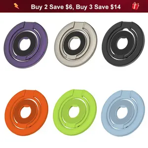 Magnetic Phone Holder 2-in-1 Ring Holder 360° Rotation Secure Grip Easy Installation Metal Alloy Double-Sided Magnetic Attachment Phone Stand Magsafe Grip Mount