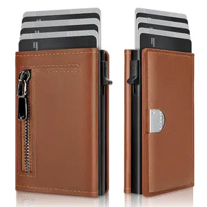 Wallet for Men Pop up Card Holder, Smart, Slim, Minimalist Design for Front Pocket, Premium RFID Blocking, 10-14 Card Capacity | ID Window | Cash Slot