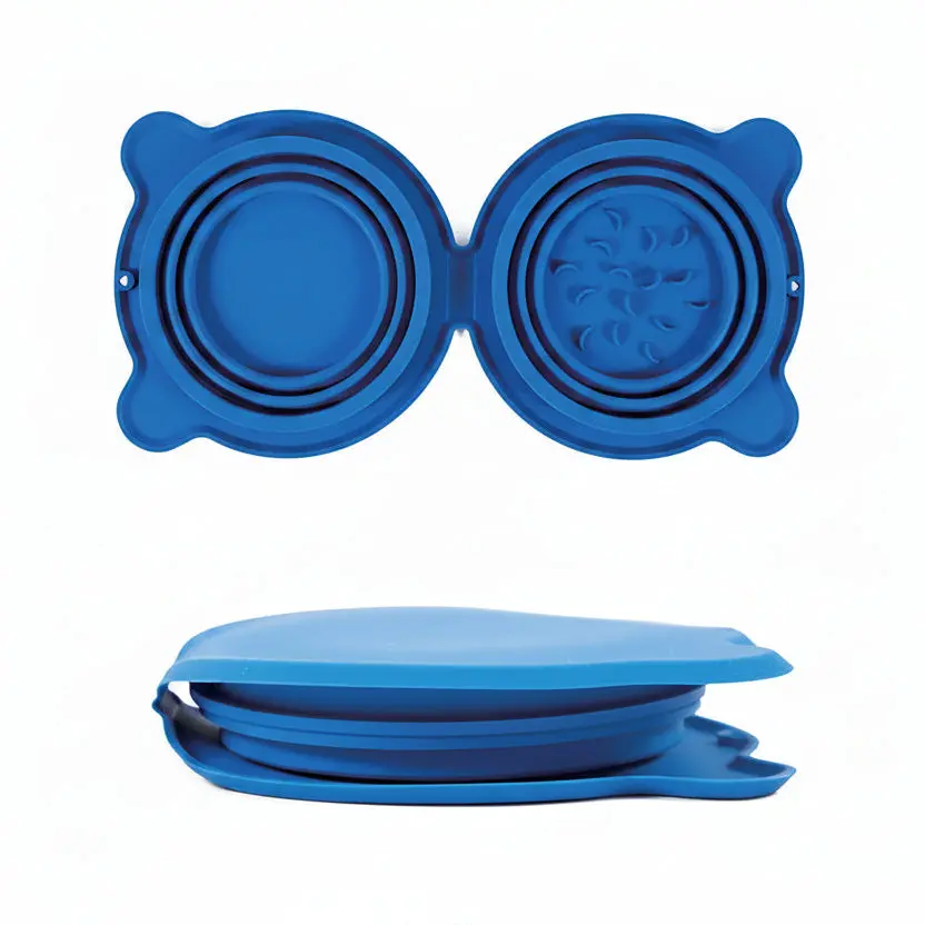 Collapsible Travel Bowl Set — Foldable Double Feeder