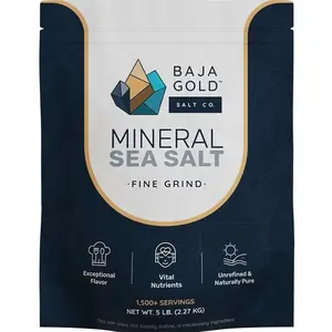 Baja Gold Mineral Sea Salt - Organic Natural Grain Salt for Cooking & Baking | Authentic Baja Salt | Ideal for All Culinary Creations | 1 lb. Resealable Bag, 300+ Servings