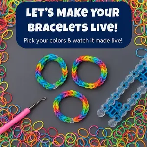 Made-Live Rainbow Loom Bracelets - DIY Craft Kit for Custom Colorful Rubber Band Bracelets - Watch It Made Live!