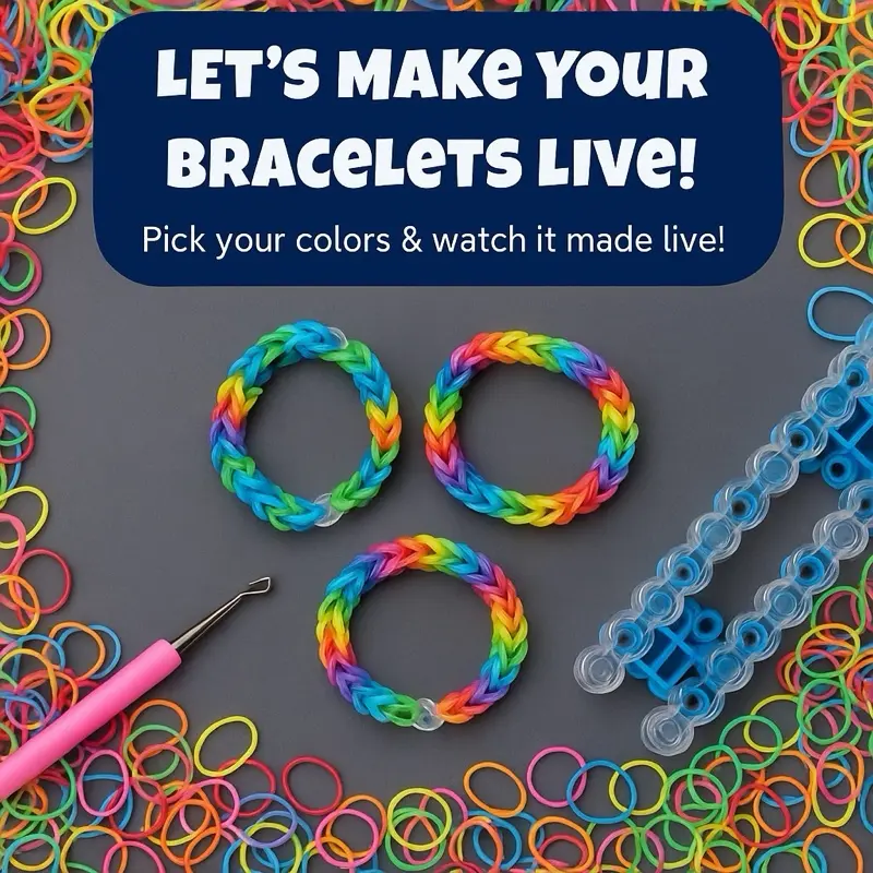 Made-Live Rainbow Loom Bracelets - DIY Craft Kit for Custom Colorful Rubber Band Bracelets - Watch It Made Live!