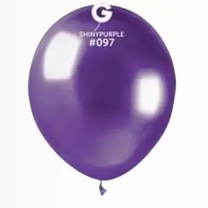 Gemar USA Shiny Purple Balloon AB50-097 5" - 50 Round Balloons per Package for Festive Decor