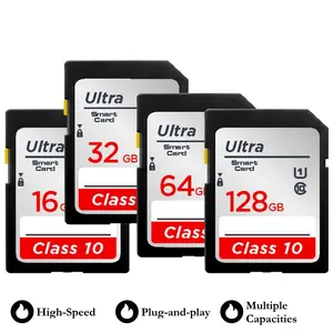 Ultra SD Card 64GB 128GB 32GB High-Speed SDHC Class 10 Full Size Card for Camera, Plug-n-Play, Storage Capacity boost