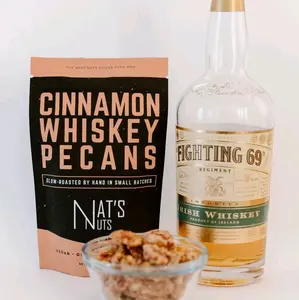 2 Packs Nats Nuts Cinnamon Whiskey Flavored Peanuts, Gourmet Snack for Casual Munching