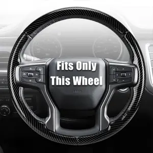Customized Steering Wheel Cover for Chevy Silverado 1500 2019-2025/2500 3500 2020-2025/Blazer 2019-2025/Suburban Tahoe 2021-2024,Thin,Anti-Slip,Scratch-Resistant Car Accessory for Chevrolet