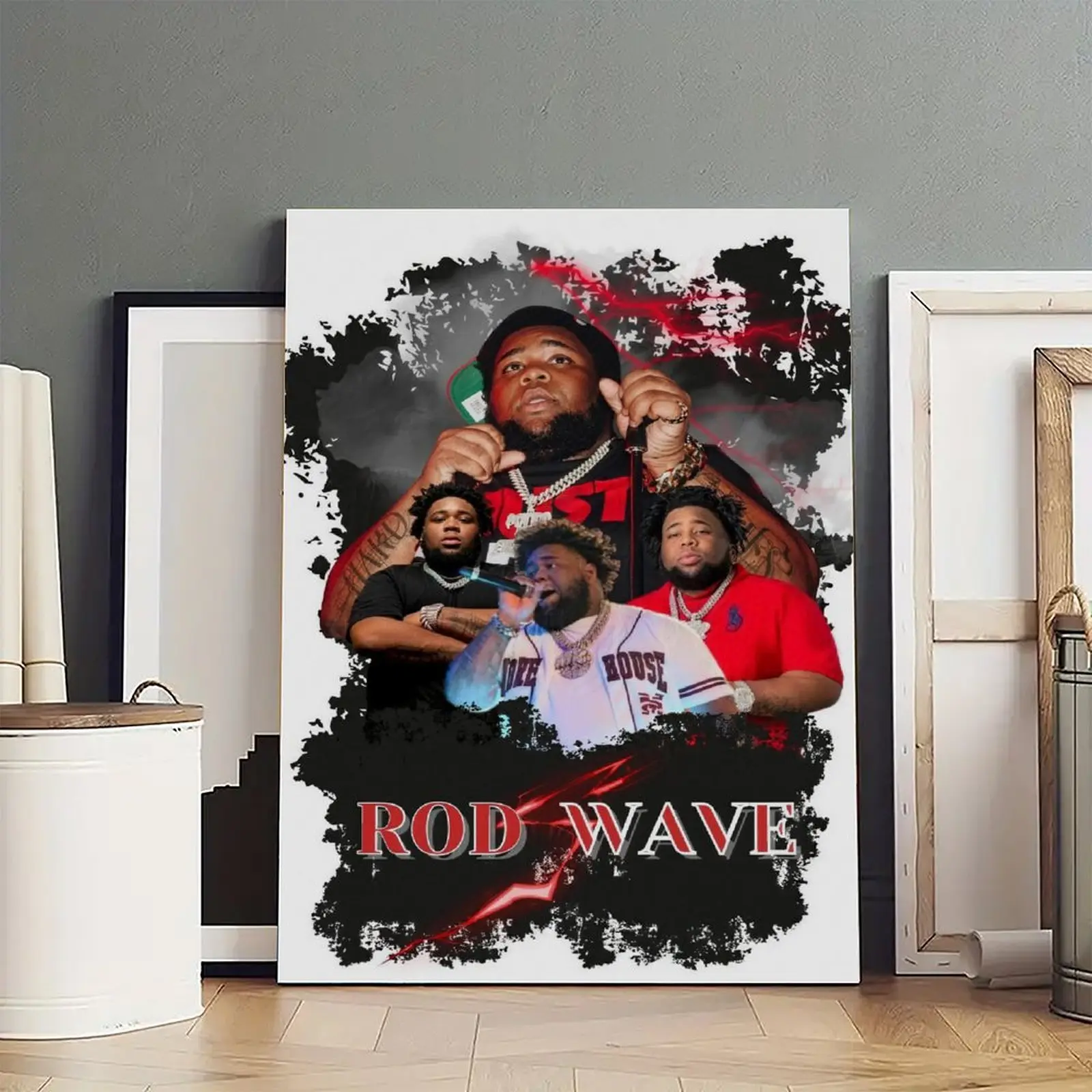 Rod Wave Art Painting Decorative Classic Poster Art Wall Art Oil Painting Art Canvas Poster Decorative Painting Porch Living Room Art Decoration