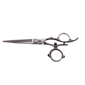 JIYU Swivel Shears - 6 Inch Japanese SUS 440C Steel Shears with Swivel & Offset Handle, Silver Color, Model KB005 & Storage Case