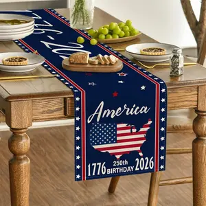 2026 American Independence Day table runner, 250th anniversary commemorative decorative tablecloth, suitable for living room coffee table and kitchen dining table
