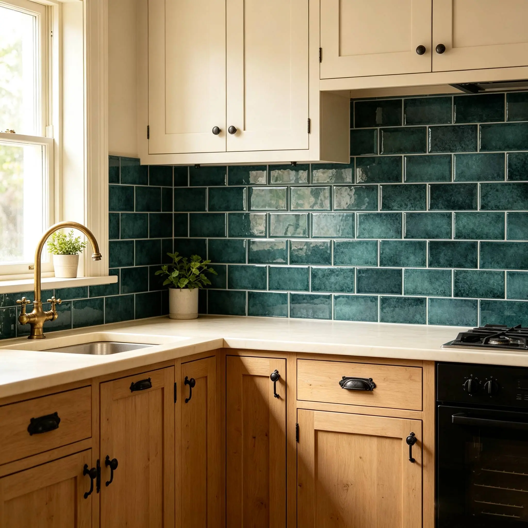 MOONFUN 10-Sheet Irregular Shape Teal Green Terrazzo-Look 12x12in Subway Mosaic Peel-and-Stick Backsplash Tile, Thick-Upgrade Self-Adhesive Vinyl Wall Tiles Sticker, Waterproof Oil-Resistant Removable Renter-Friendly DIY Decor for Kitchen, Room