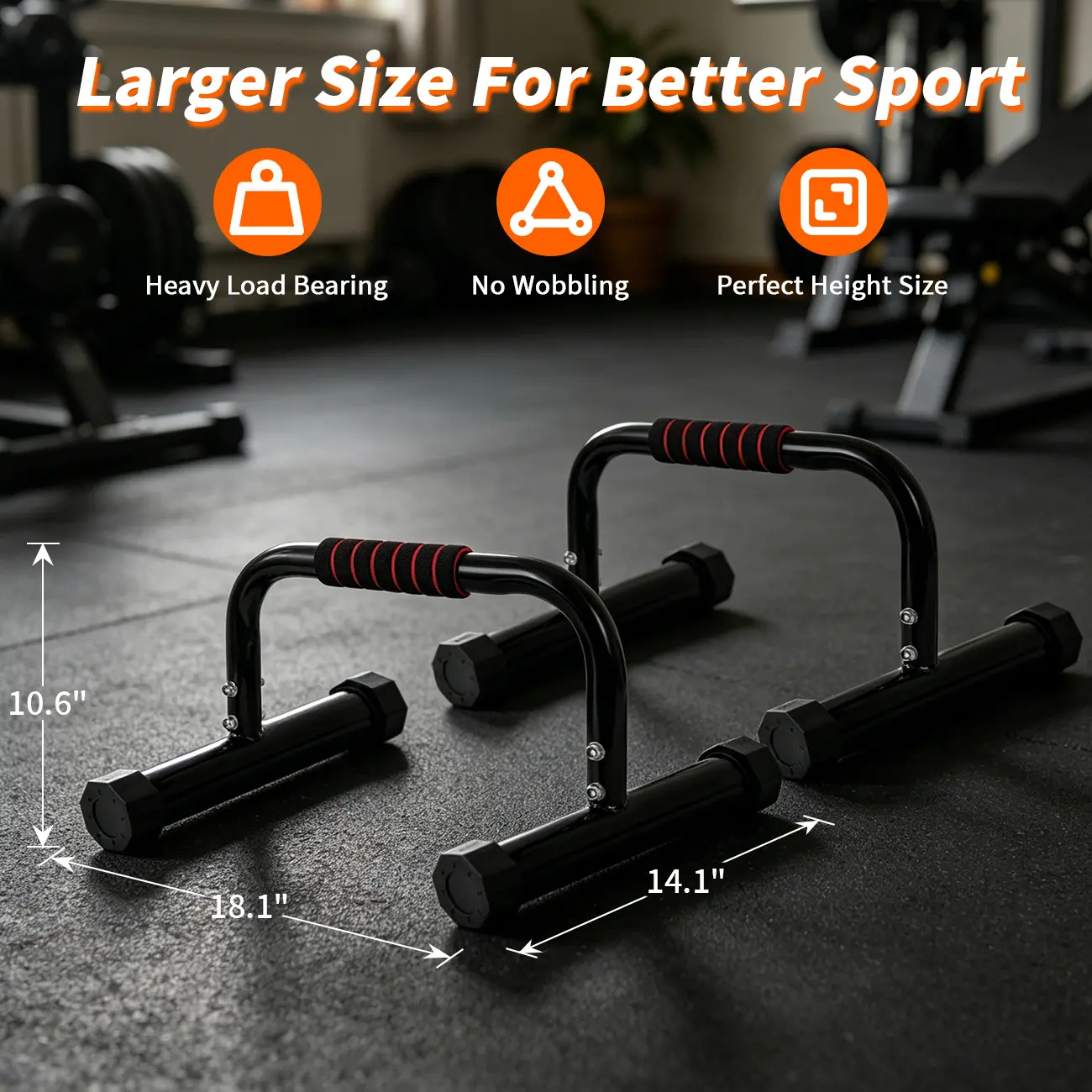 Parallettes Bar for Home, 12" Push Up Bar & Calisthenics Bar with Foam Handles, Non-Slip Handstand Bars – Calisthenics Equipment for Handstand, L-Sit, Gymnastics, and Strength Training