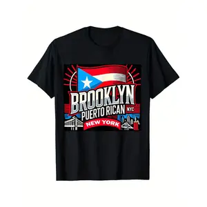 Puerto Rican Brooklyn Puerto T Shirt Loose Fit Unisex Short Sleeve Casual Comfortable 100 Cotton XXXL Black