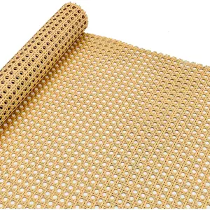 Plastic Rattan Webbing Roll, Handwoven Synthetic Poly Rattan, Faux Cane Mesh-Open Weave, Hexagonal Pattern, for DIY Home Decor Projects incl. Furnitures Chairs Cabinets Beds (16'' x 20'')