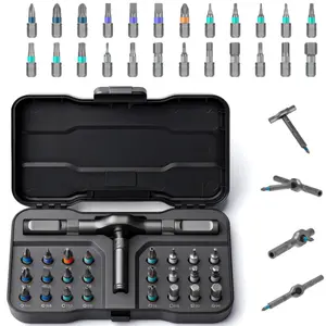 【TikTokDealsforyoudays】 24 in 1 DlY Screwdriver Set,Magnetic Screwdriver Set, portable ratchet screw0driver Set,Industrial Heavy DutyTools,Home Repair Tool Box, BoyfriendGift, Magnetic Precision Screwdriver, metal handle,mini multi-purpose screwdriver kit