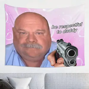 Bertram Be Res-pect-ul to Daddy 3x5 Feet Purple Funny Flag Meme Tapestries for Bedroom College Dorm Outdoor Decoration Banner with 4 Brass Grommets