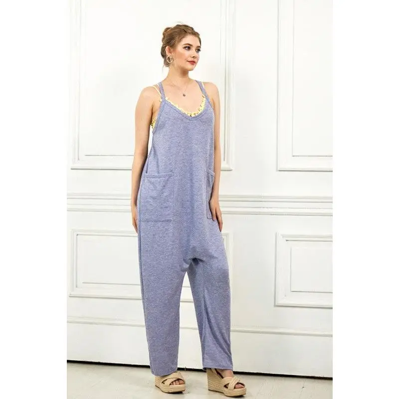 Drop Crotch Tank Style Harem Jumpsuit