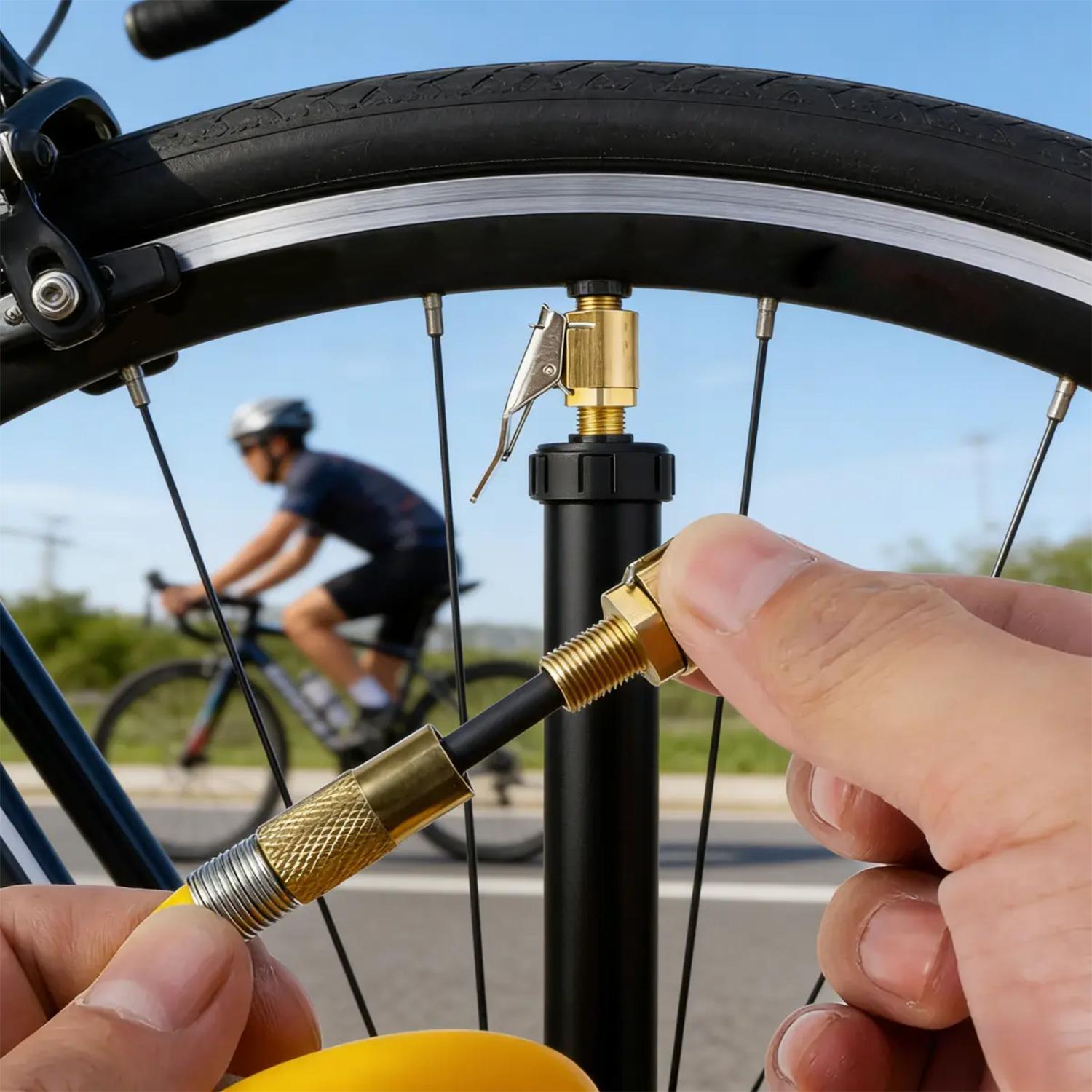 Tire Air Chuck with Clip Adapter, Brass Locking Tire Inflator Nozzle Adapter Connect,No Leakage Tire Chucks for Vehicle Inflator Compressor Pump Connect Accessories Tool 8mm