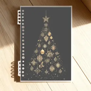 Luxury Gold Christmas Tree Notebook, A5 Size, Lined Pages, Festive & Elegant Design, Perfect for Office & Daily Use, High - Quality Paper for Smooth Writing, Ideal for Holiday - Themed Planning & Notes
