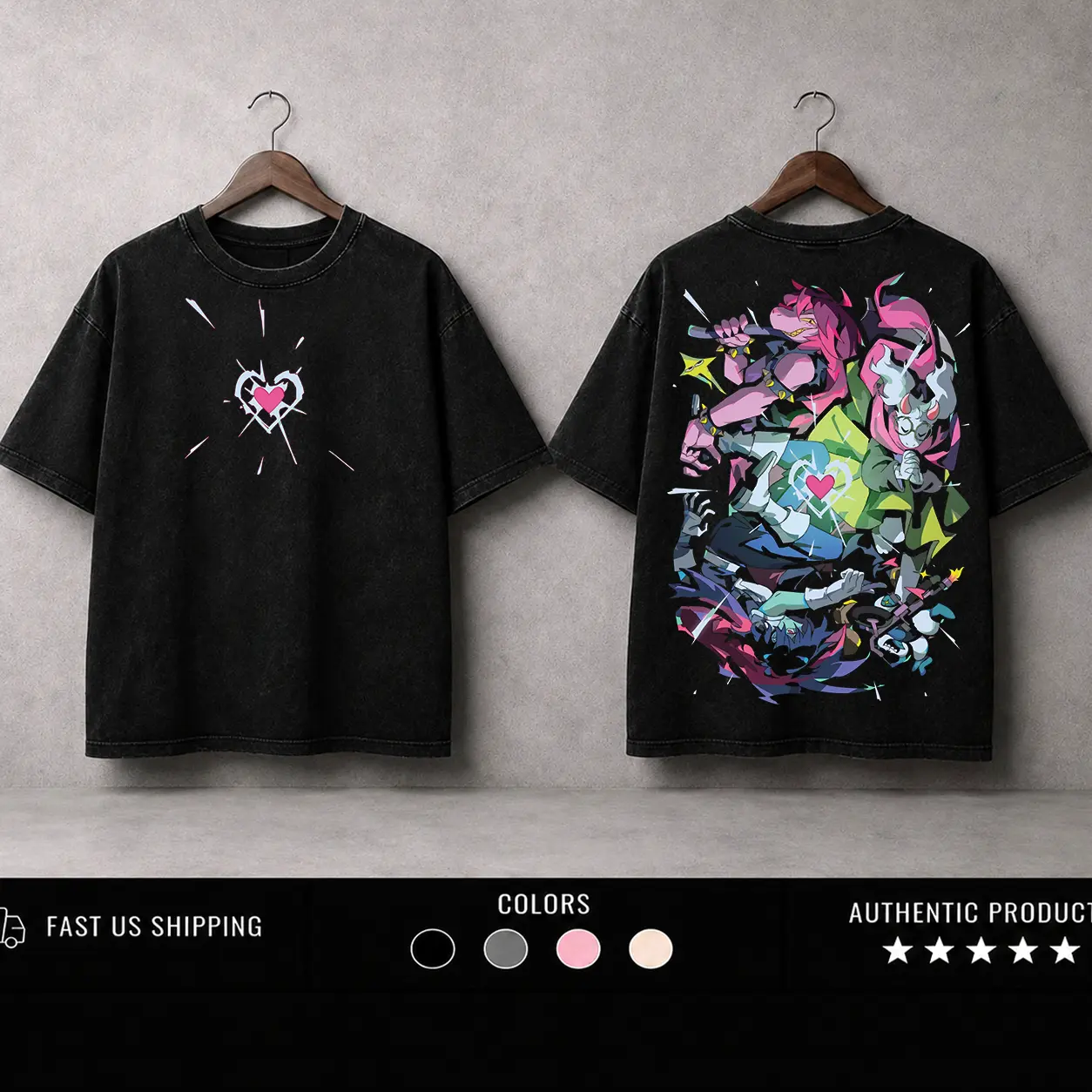 Deltarune Game Graphic Tees Washed Tee Game Acid Washed Lightweight Cotton TSHIRT, Gift For Gamer Men's Regular, men gifts graphic tee