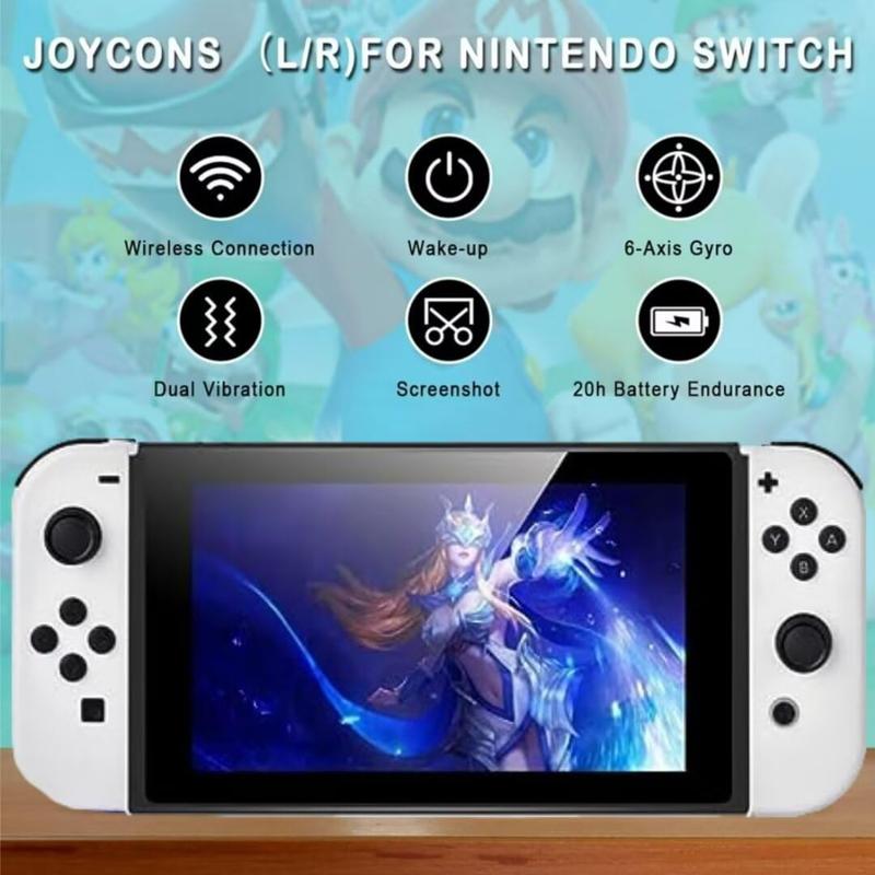 MOVONE Replacement Controller for Switch Lite/OLED Supports Dual Vibration 6-Axis Gyro Wake-up Motion Controls Screenshot L/R Buttons Enhance Gaming Experience