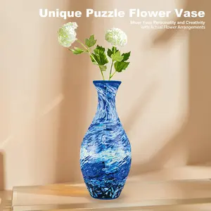 3D Art Puzzle Vase for Adults | DIY Elegant Planter Pot for Home & Office Decor