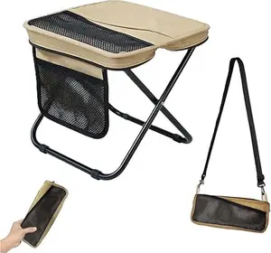 Portable Foldable Backpack Stool - Tiny Foldable Stool that Converts to a Satchel with Two Storage Pockets for Mountaineering and Hiking - Lightweight and Compact for Outdoor Adventures #SummerVibes