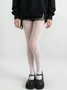 Jk Style Thin Bowknot Lolita Fishnet Stockings, Cute Japanese Fashion, Comfortable & Stylish, Perfect for Daily Wear