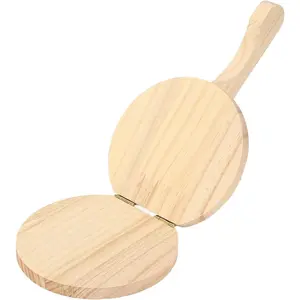 Manual Tortilla Press, 10 Inch Wooden Tortillas Maker with 100PCS Paper, Large Tortillera Presser for Mexican Taco, Pataconera, Dough Press, Wooden Tortilla Press Maker