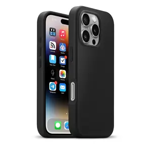 xBase iPhone 16 Pro Max Liquid Silicone Gel/Rubber MagSafe Compatible Case - Black