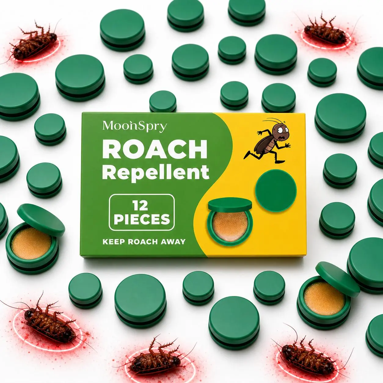 Roach Repellent Kit,12- 48 Pieces Powerful Gel Effective Bait Exterminator for Indoor Multi-Surface Pest Control with Microfiber Floor Mop Summer Essentials Home Care Products Cockroach Long-Lasting Protection,summerwins